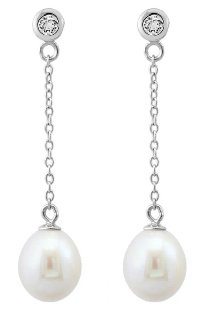 Effy White Topaz & Freshwater Pearl Drop Earrings