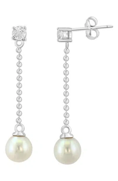 Effy White Topaz & Freshwater Pearl Drop Earrings