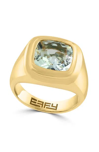 Effy White Topaz Cushion Statement Ring In Gold-plated Sterling Silver