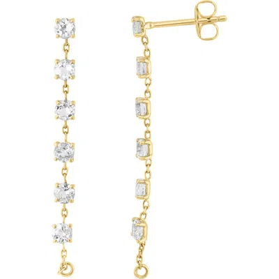 Effy White Topaz Linear Drop Earrings In Gold