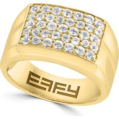 Effy White Topaz Pavé Statement Ring In Gold-plated Sterling Silver In Multi
