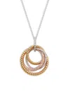 Effy Women's 14 Tri Tone Gold & Diamond Pendant Necklace In Gold