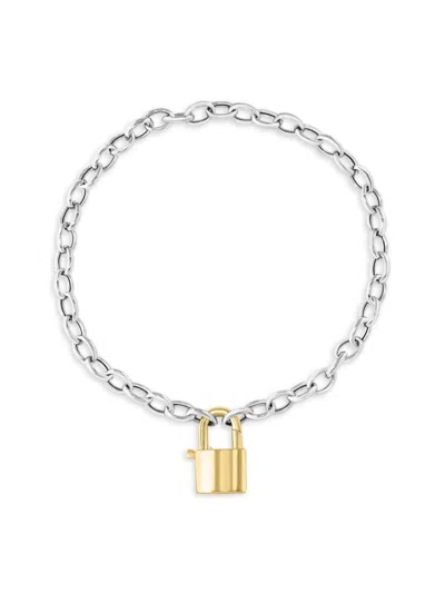 Effy Women's 14k Goldplated & Sterling Silver Lock Chain Bracelet