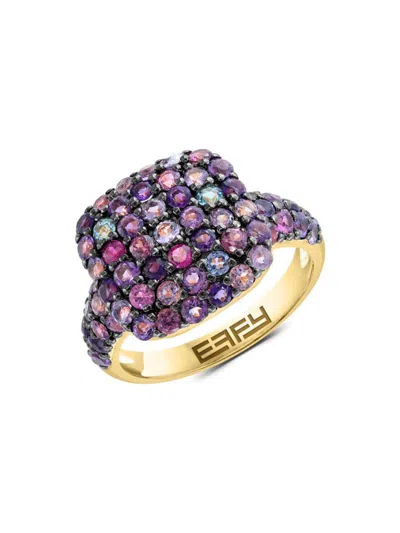 Effy Women's 14k Goldplated Sterling Silver & Multi Stone Ring In Purple