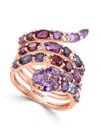 Effy Women's 14k Rose Gold, 0.05 Tcw Diamond, 4.60 Tcw Amethyst, Rhodolite & Iolite Ring In Gold