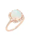 Effy Women's 14k Rose Gold, 0.39 Tcw Diamond & Ethiopian Opal Halo Ring In Rose Gold