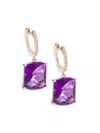 Effy Women's 14k Rose Gold, 10.60 Tcw Amethyst & 0.09 Tcw Diamond Drop Earrings In Purple