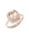 Effy Women's 14k Rose Gold, 3.0 Ctw Morganite & 0.50 Tcw Diamond Ring In Gold