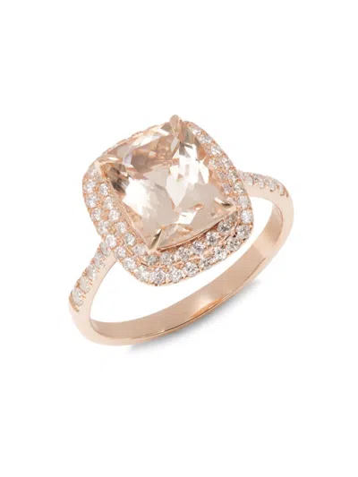 Effy Women's 14k Rose Gold, 3.0 Ctw Morganite & 0.50 Tcw Diamond Ring