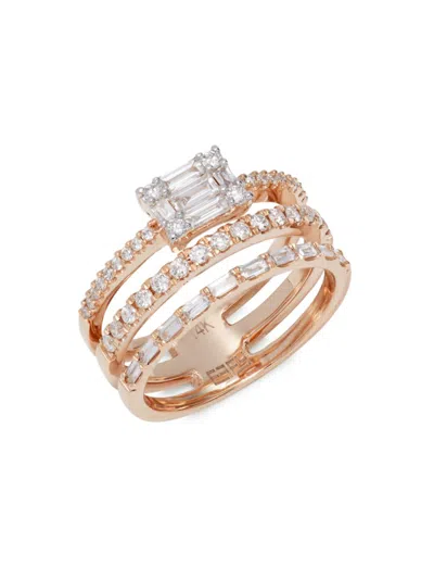 Effy Women's 14k Rose Gold & 0.72 Tcw Diamond Ring