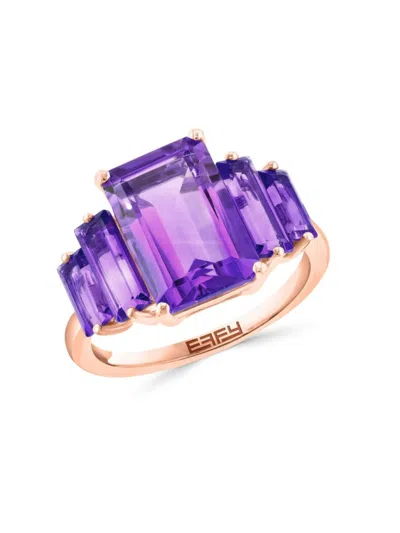 Effy Women's 14k Rose Gold & Amethyst Ring
