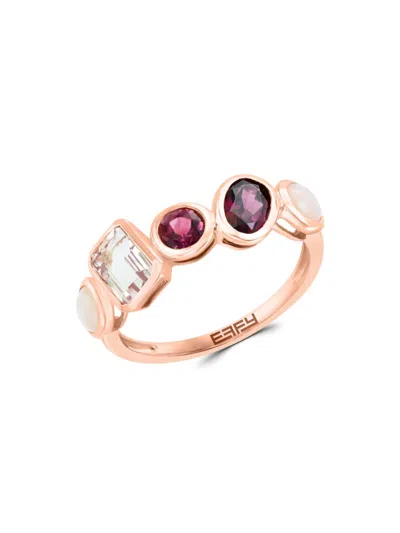 Effy Women's 14k Rose Gold & Bezel Multi Stone Ring