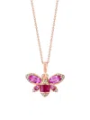 Effy Women's 14k Rose Gold & Multi Stone Bee Pendant Necklace In Rose Gold