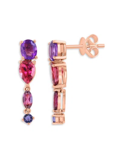 Effy Women's 14k Rose Gold & Multi Stone Drop Earrings