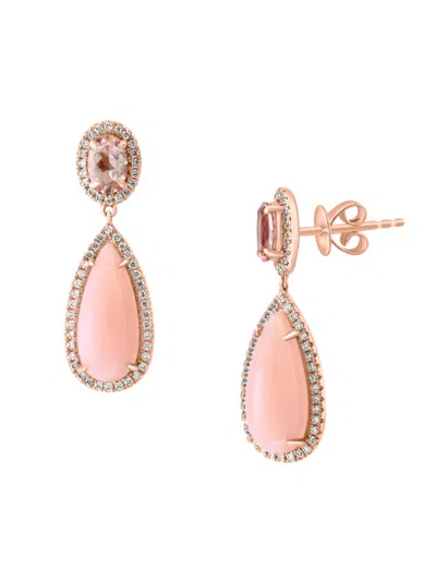 Effy Women's 14k Rose Gold & Multi Stone Drop Earrings In Pink