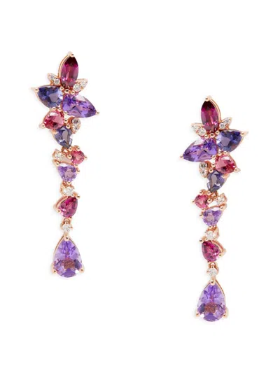 Effy Women's 14k Rose Gold & Multi Stone Drop Earrings