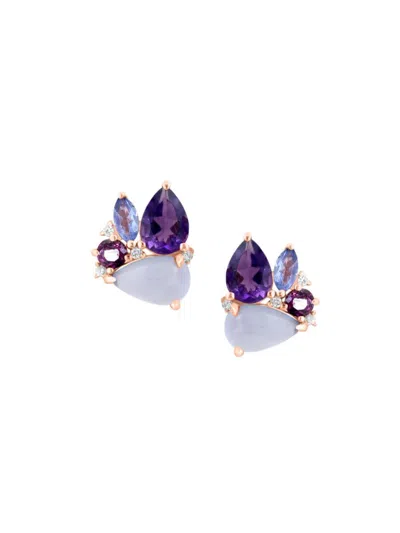 Effy Women's 14k Rose Gold & Multi Stone Earrings