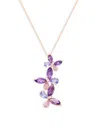 Effy Women's 14k Rose Gold & Multi Stone Flower Pendant Necklace In Rose Gold
