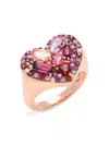 Effy Women's 14k Rose Gold & Multi-stone Heart Ring In Rose Gold