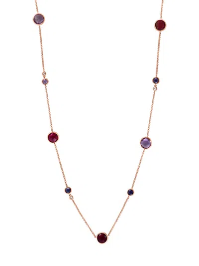 Effy Women's 14k Rose Gold & Multi Stone Necklace/18''