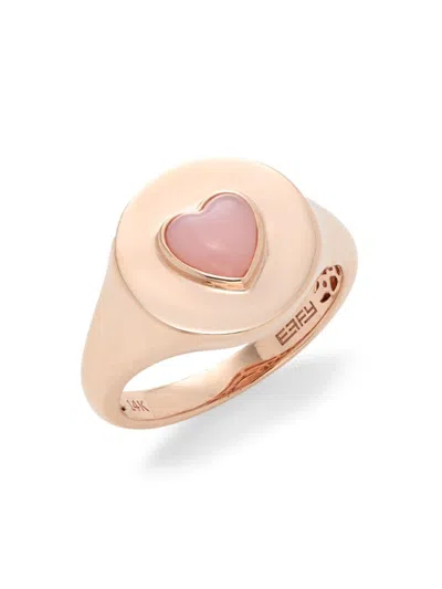 Effy Women's 14k Rose Gold & Pink Opal Heart Ring