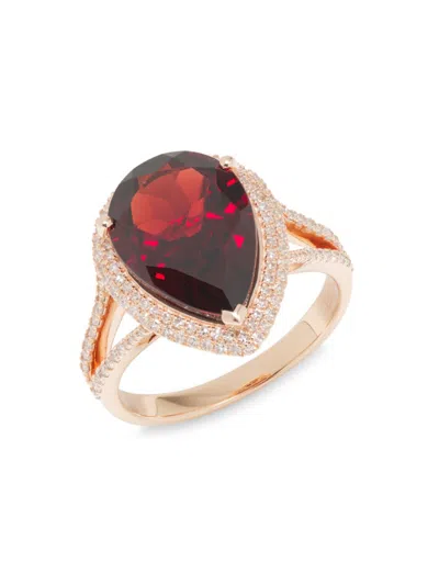 Effy Women's 14k Rose Gold, Garnet & 6.1 Tcw Diamond Ring