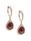 Effy Women's 14k Rose Gold, Garnet & Diamond Drop Earrings In Rose Gold