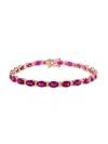Effy Women's 14k Rose Gold, Lab-grown Ruby & 0.51 Tcw Lab-grown Diamond Bracelet In Purple