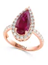 Effy Women's 14k Rose Gold, Lab Grown Ruby & 0.61 Tcw Lab-grown Diamond Ring In Brown