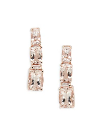 Effy Women's 14k Rose Gold, Morganite & Diamond Drop Earrings