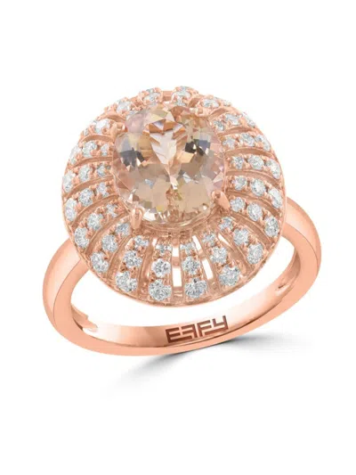 Effy Women's 14k Rose Gold Morganite & Diamond Ring
