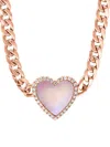 Effy Women's 14k Rose Gold, Mother Of Pearl & Diamond Heart Pendant Necklace In Rose Gold