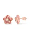Effy Women's 14k Rose Gold, Opal & Diamond Flower Stud Earrings In Rose Gold