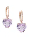 Effy Women's 14k Rose Gold, Pink Amethyst & Diamond Drop Earrings In Pink