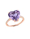Effy Women's 14k Rose Gold, Pink Amethyst & Diamond Heart Ring In Pink