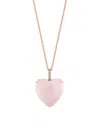 Effy Women's 14k Rose Gold, Pink Opal & Diamond Heart Pendant Necklace In Pink