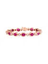 Effy Women's 14k Rose Gold, Ruby & Diamond Bracelet In Ruby