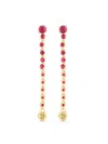 Effy Women's 14k Rose Gold, Ruby & Diamond Drop Earrings In Rose Gold