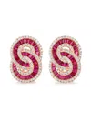 Effy Women's 14k Rose Gold, Ruby & Diamond Earrings In Rose Gold