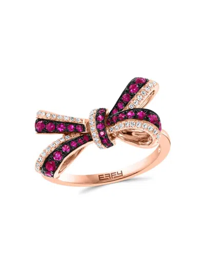 Effy Women's 14k Rose Gold, Ruby & Diamond Ring
