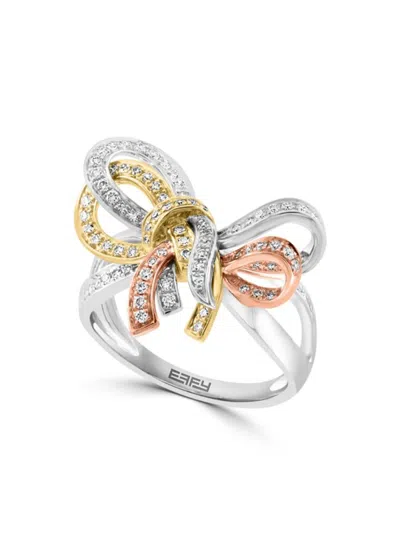 Effy Women's 14k Tri Tone Gold & 0.43 Tcw Diamond Ring In Metallic