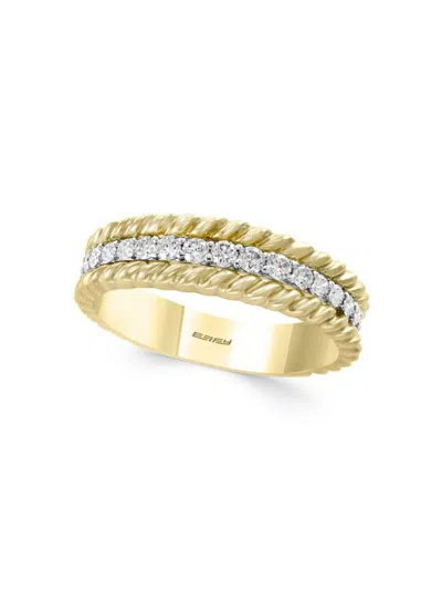Effy Women's 14k Two Tone Gold & 0.32 Tcw Diamond Spiral Ring