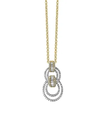 Effy Women's 14k Two Tone Gold & 0.51 Tcw Diamond Link Pendant Necklace