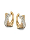 Effy Women's 14k Two-tone Gold & Diamond Earrings In Two Tone Gold