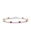 Effy Women's 14k Two Tone Gold, Diamond & Ruby Bracelet In Ruby