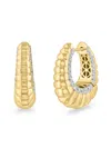 Effy Women's 14k White & Yellow Gold & 0.75 Tcw Diamond Huggie Earrings In Two Tone
