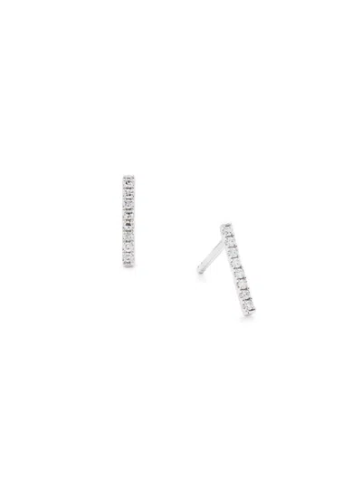 Effy Women's 14k White Gold & 0.06 Tcw Diamond Earrings