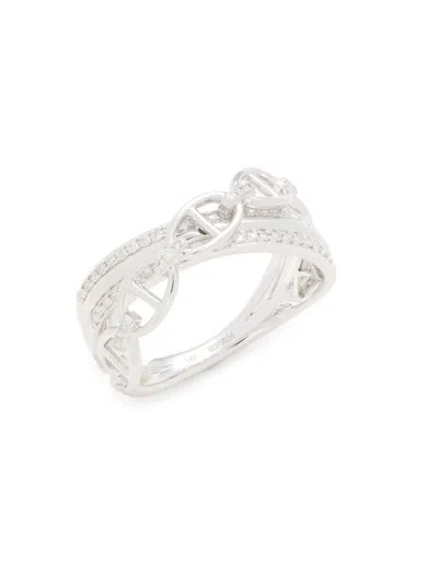 Effy Women's 14k White Gold & 0.23 Tcw Diamond Ring