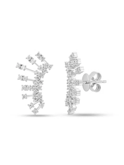 Effy Women's 14k White Gold & 0.82 Tcw Diamond Earrings In Metallic