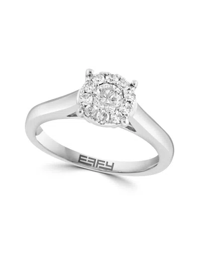 Effy Women's 14k White Gold & 0.88 Tcw Diamond Solitaire Ring